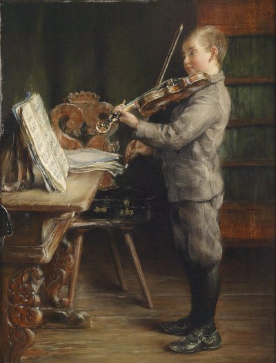 Niño tocando el violín de Otto Piltz